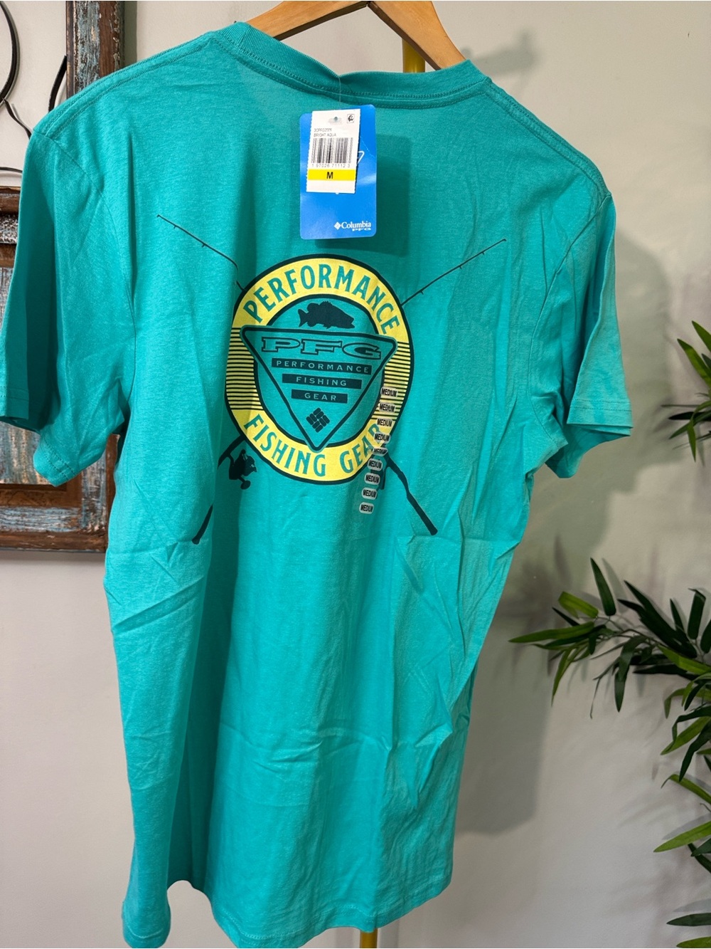 Columbia PFF Men’s Teal Short-Sleeve PFG Fishing Gear Tee NWT M